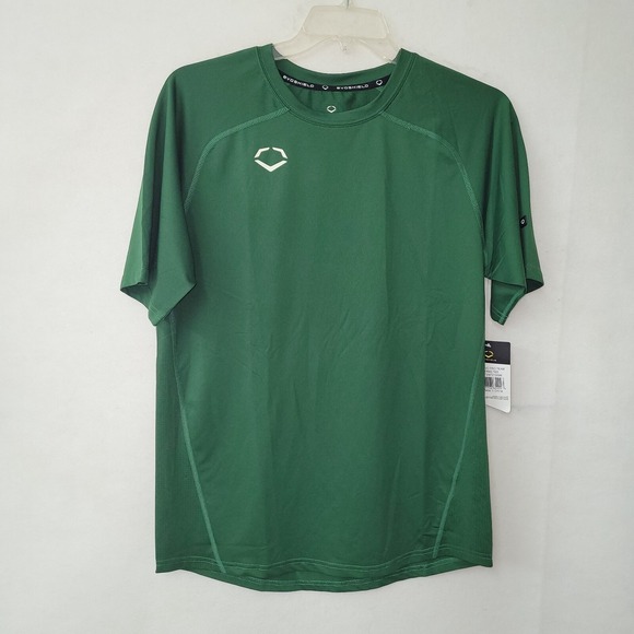EvoShield Mens Performance T-Shirt Medium Green Athletic Training Gym Tee - Picture 1 of 12